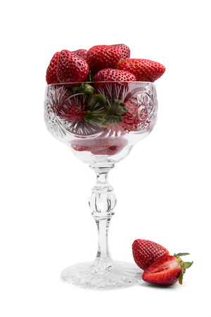 Strawberry in a crystal vaseの写真素材