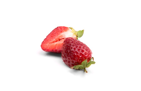 cut strawberrie isolateの写真素材