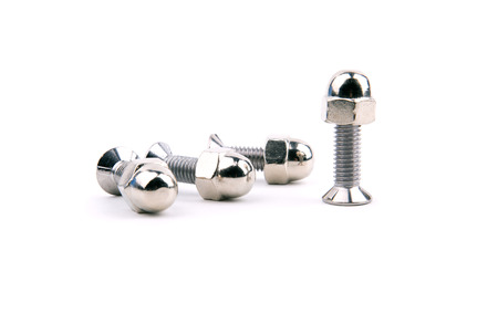 Chrome bolts with spherical nutの写真素材