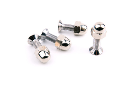 Chrome bolts with spherical nutの写真素材