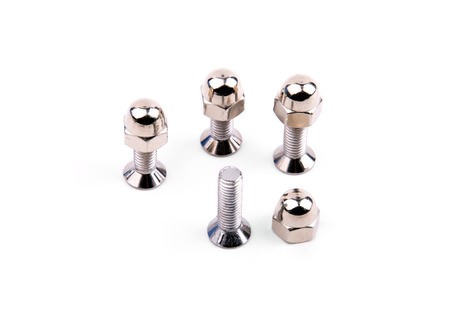 Chrome bolts with spherical nutの写真素材