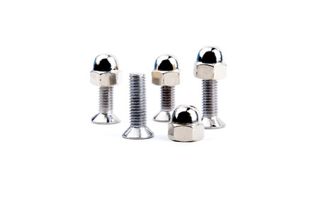 Chrome bolts with spherical nutの写真素材