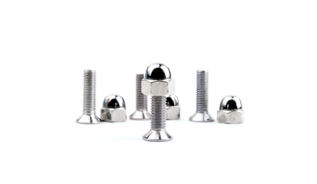 Chrome bolts with spherical nutの写真素材