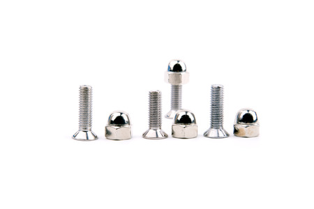 Chrome bolts with spherical nutの写真素材