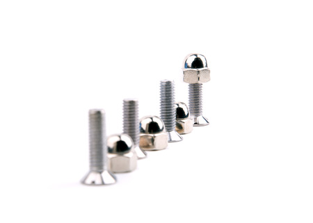Chrome bolts with spherical nutの写真素材