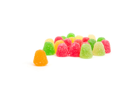 large group of colorful figures of marmalade facing oneの写真素材