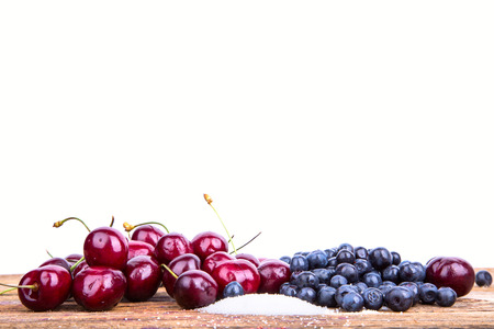 bluberry  cherry and sugarの写真素材