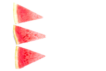Slices of watermelon on white background