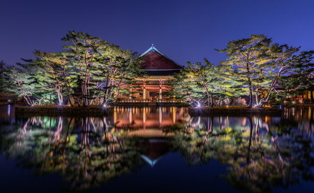 Gyeongbokgung Palace at night in seoul,Korea.のeditorial素材