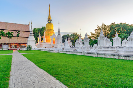Wat Suan Dok Golden pagoda (monastery) in Chiang Maiの写真素材