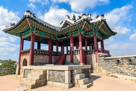 hwaseong fortress at suwon city koreaのeditorial素材