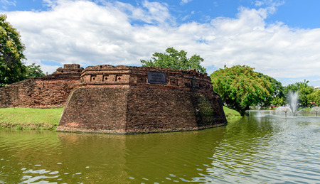 The old city walls of Chiang Mai.のeditorial素材