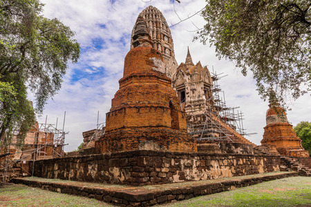 Ayutthaya Old Pagoda, Thailandのeditorial素材