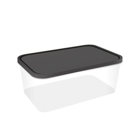 Plastic Food container, storage for food, vector template, isolated on whiteのイラスト素材