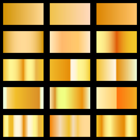 Set of gold texture gradients template for your design, vector, isolatedのイラスト素材