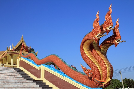 Bronze king of naga statue ,Thailand の写真素材