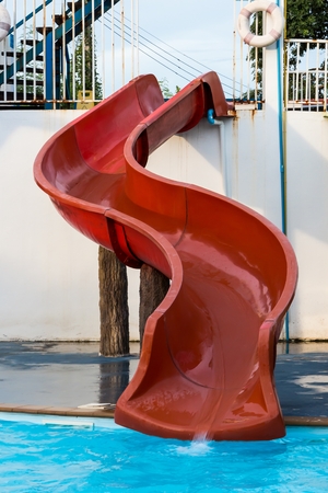 Waterslide at the pool, children's play.の写真素材