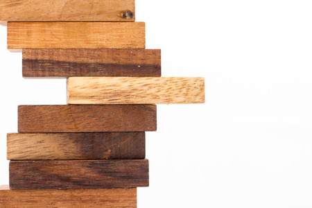 Blocks of wood isolated on white background.の写真素材