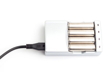 Battery charger with batteries.の写真素材