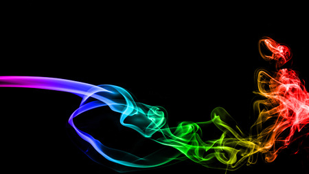 Abstract white smoke on black background.の写真素材
