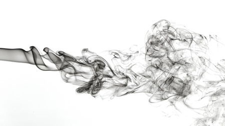 Abstract white smoke on black background.の写真素材