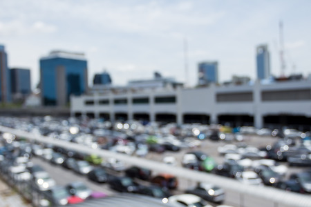 Abstract blur of the car parking.の写真素材