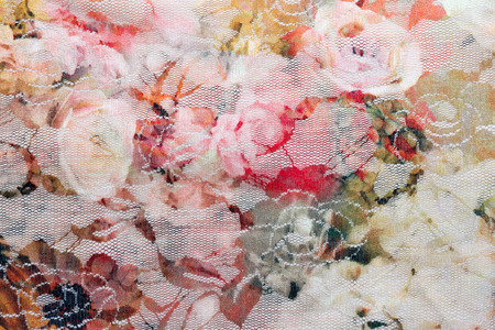 bouquet design Seamless pattern on fabric as backgroundの写真素材
