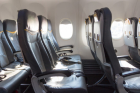 Abstract blur of seat on the plane as background.の写真素材