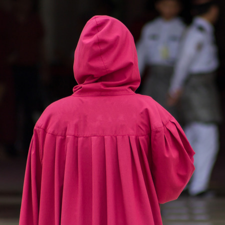 The dress for the visit Putra Mosque at Putrajaya, Malaysia.の写真素材