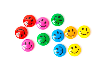 Smile magnet on white background.の写真素材