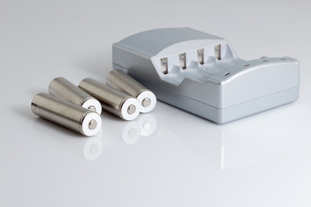 Battery charger with batteries.の写真素材