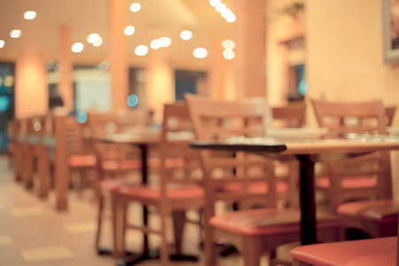 Blurred image of dining restaurant ,retro color.の写真素材