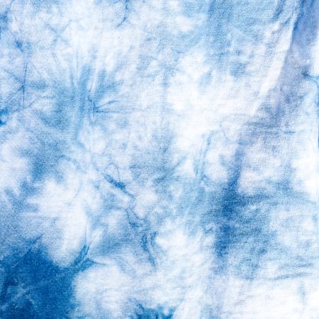 The fabric is indigo dye ,heart shaped.の写真素材