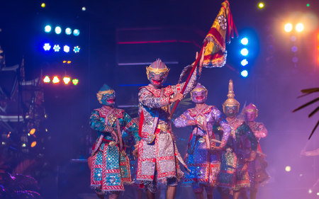 Udon Thani, Thailand - January 22, 2014: The pantomime (KHON) travel pantomime festival in Udon Thani.のeditorial素材