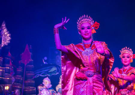 Udon Thani, Thailand - January 22, 2014: The pantomime (KHON) travel pantomime festival in Udon Thani.のeditorial素材