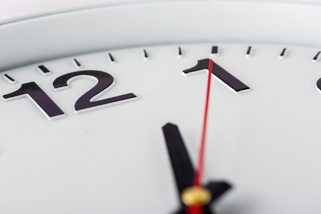 Close up of white clock face,macro.