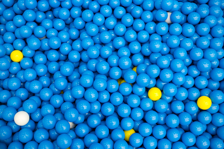 close up of plastic colorful blue ball at the playground.の写真素材