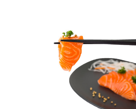 salmon sashimi slices ,Japanese foodの写真素材