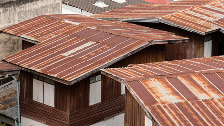 The roof of a house in Thailand,roof is made of tin or tileの写真素材