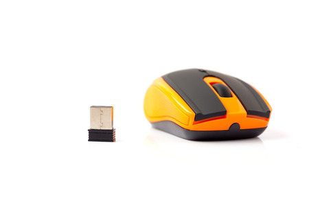Wireless computer mouse isolated on white background.