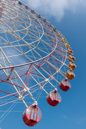 Ferris Wheel near Tempozan Harbor village - Osaka City in Japan.の写真素材