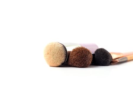 Cosmetic makeup brush, isolated on a white backgroundの写真素材