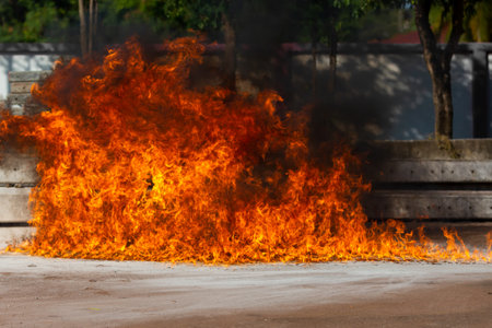 Cose up of blaze fire flame texture background.の写真素材