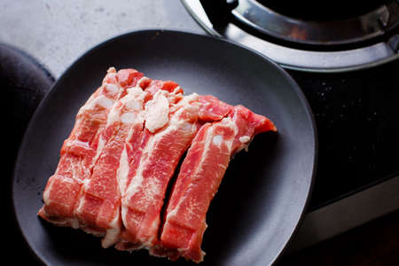 Closeup pile of raw pork bone.の写真素材