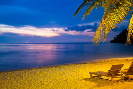 Twilight on the beach Kood islandの写真素材