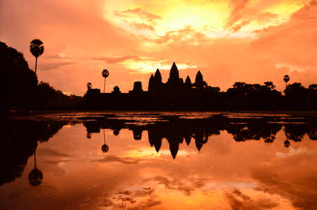 The Sunrise at Angkor Watの写真素材