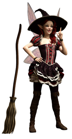Fairy witch 3D illustrationの写真素材