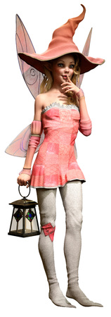 Fairy with lanternの写真素材