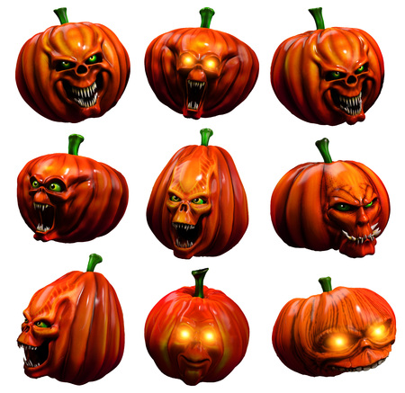 Halloween pumpkinsの写真素材