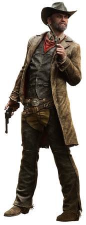 Cowboy illustrationの写真素材